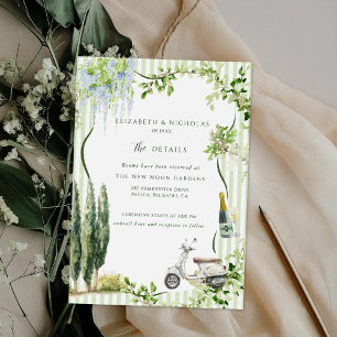 Carte D'accompagnement Jardin Italien Détails des invités de mariage