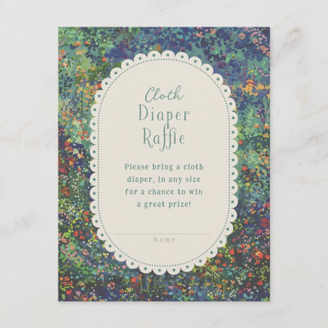 Carte D'accompagnement Jardin magique Baby shower peint Déchets Raffle (Devant)