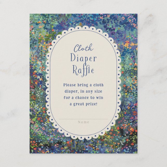 Carte D'accompagnement Jardin magique Baby shower peint Déchets Raffle (Devant)