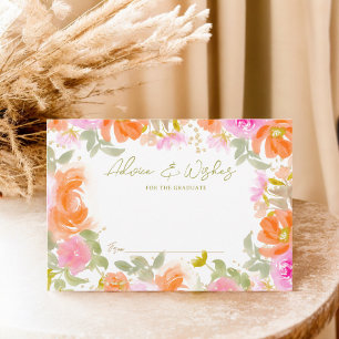 Carte D'accompagnement Jardin orange boho fleur sauvage graduation