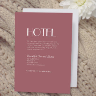 Carte D'accompagnement Jardin rose Hébergement Mariage Rose foncé