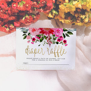 Carte D'accompagnement Jardin Rouge Baby shower verdoyant Raffle