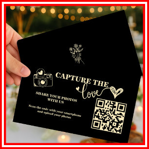 Carte D'accompagnement Jaune Beurre Capturer l'Amour QR Code Mariage