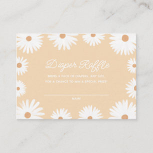 Carte D'accompagnement Jaune Boho Daisy Floral Baby shower Déchets Raffle