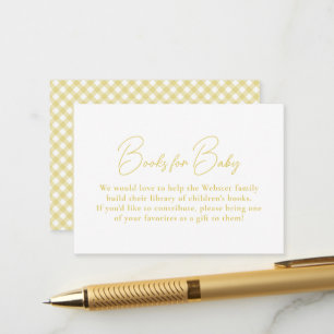 Carte D'accompagnement Jaune en vichy livres mignons simples pour le baby