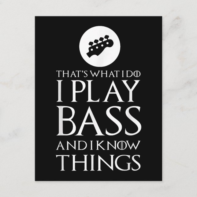 Carte D'accompagnement Je Joue Bass Funny Bass Guitare (Devant)