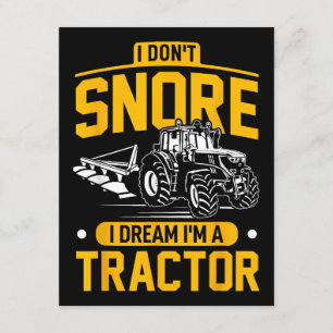 Carte D'accompagnement Je ne ronfle pas Je rêve Je suis un tracteur - Far