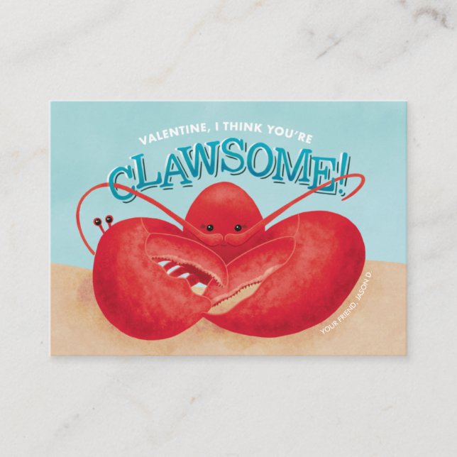 Carte D'accompagnement Je pense que vous êtes Clawsome Classroom Valentin (Devant)