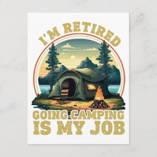 Carte D'accompagnement Je suis à la retraite, je vais camper 