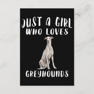 Carte D'accompagnement Je Suis Juste Une Fille Qui Aime Greyhounds Cadeau