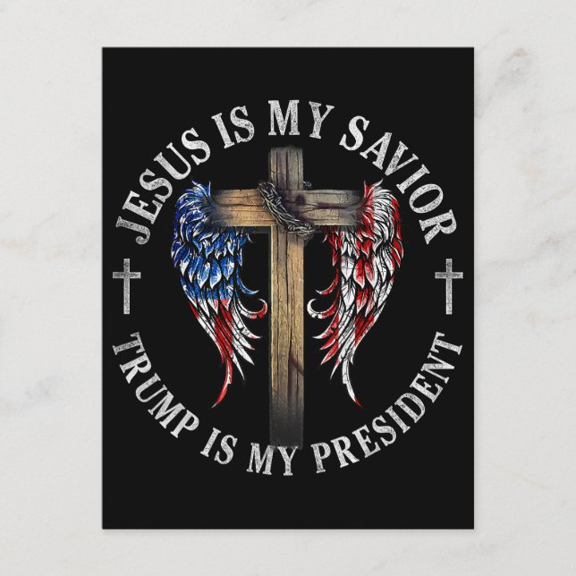 Carte D'accompagnement Jésus est mon sauveur Trump est mon président 2024 (Devant)