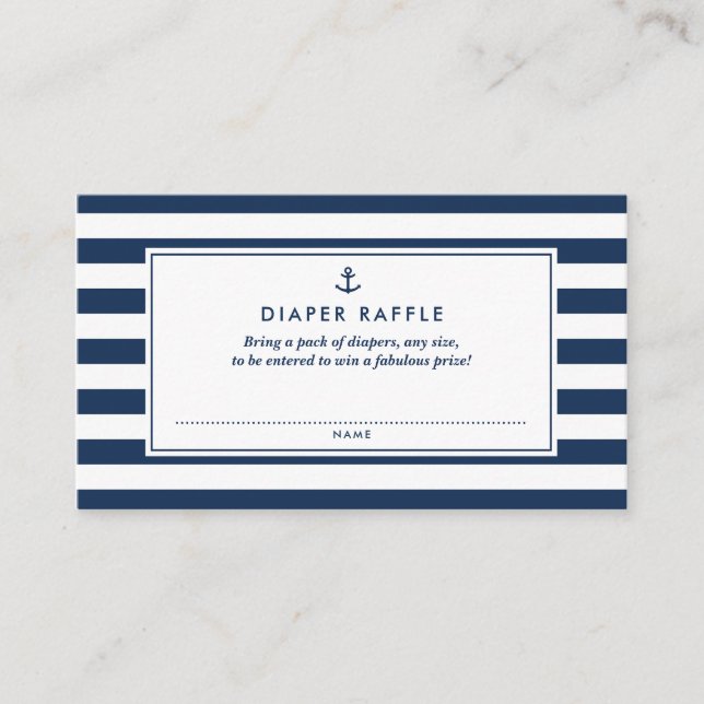 Carte D'accompagnement Jeu de Baby shower de la flotte Blue Nautical Diap (Devant)