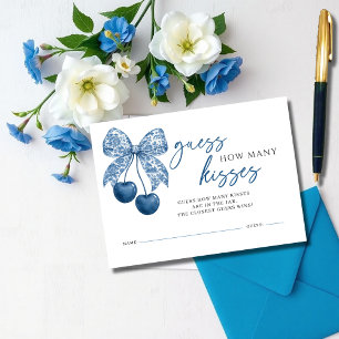 Carte D'accompagnement Jeu de Baby Shower Quelque Chose de Bleu Combien d