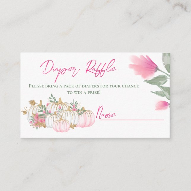 Carte D'accompagnement Jeu de Citrouille Bébé Doré Rose Bleu Jeu (Devant)