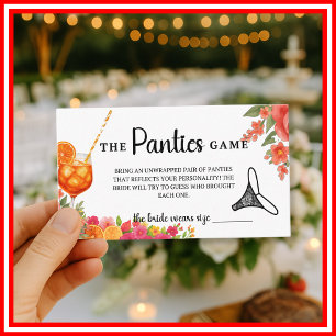 Carte D'accompagnement Jeu de culottes Amour au premier Spritz pour enter