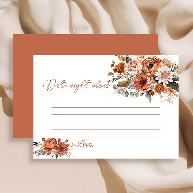 Carte D'accompagnement Jeu de date de douche nuptiale en terre cuite d'au (Créateur téléchargé)