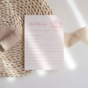 Carte D'accompagnement Jeu de fête pour Baby Shower sur le thé de l'après