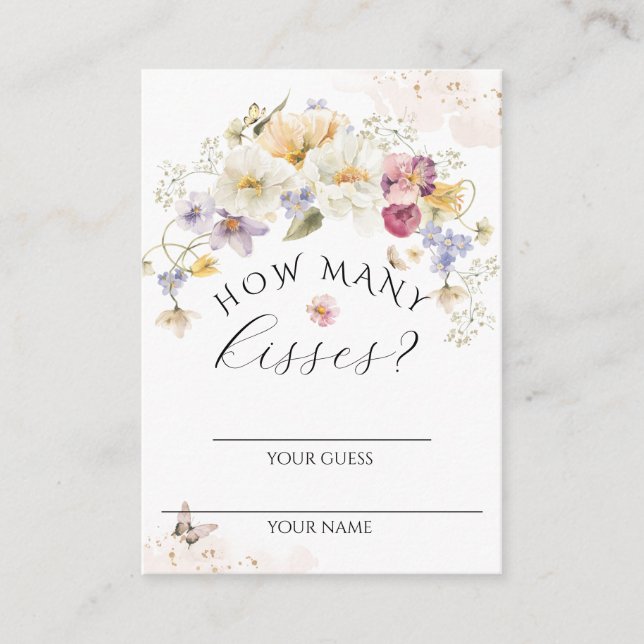 Carte D'accompagnement Jeu de fête prénuptiale rustique de fleurs sauvage (Devant)