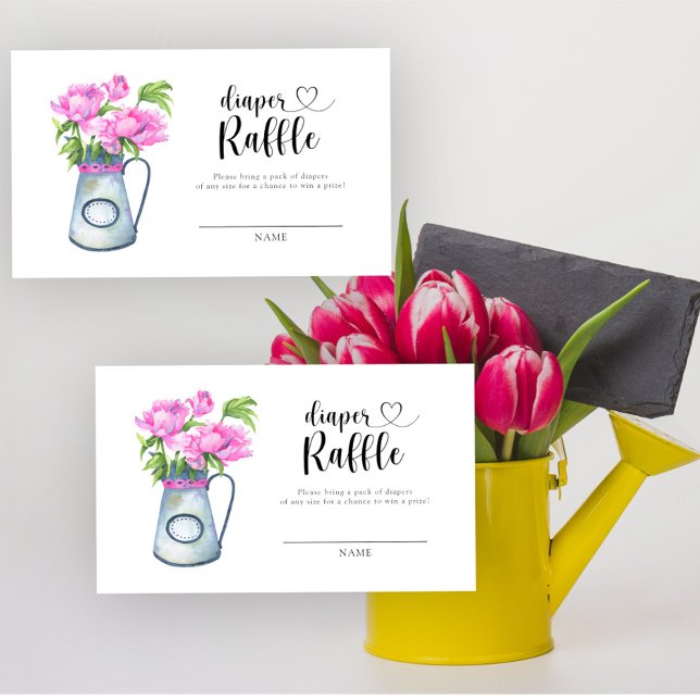 Carte D'accompagnement Jeu de fleurs baby shower tombole (Créateur téléchargé)