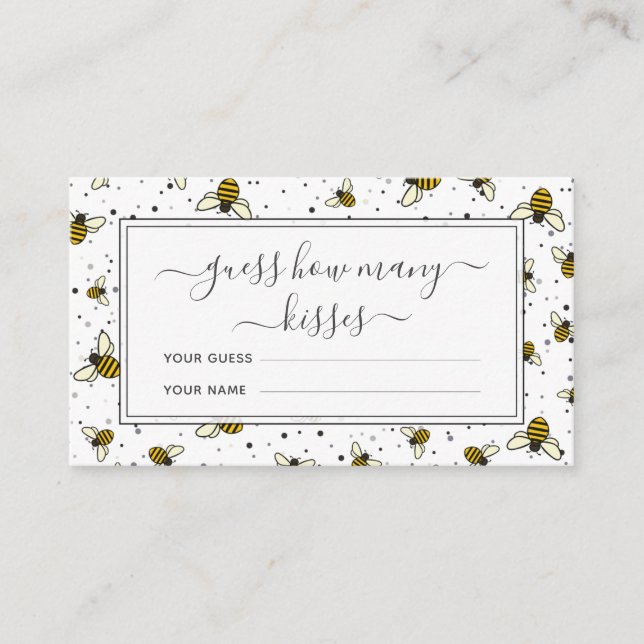 Carte D'accompagnement Jeu de mariage devine combien de baisers motif abe (Devant)