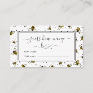 Carte D'accompagnement Jeu de mariage devinez combien de baisers motif ab