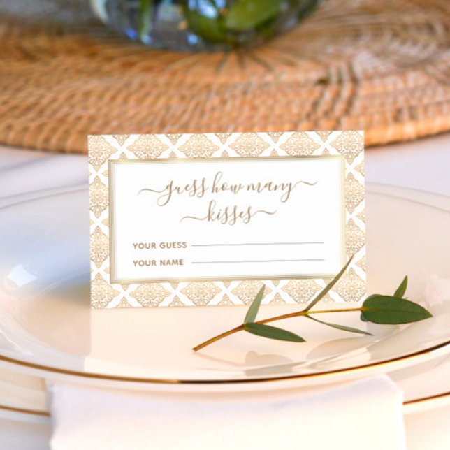 Carte D'accompagnement Jeu de mariage devinez combien de baisers motif do (Créateur téléchargé)