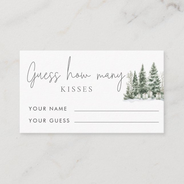 Carte D'accompagnement Jeu de mariage Snow In Love Combien de baisers  (Devant)