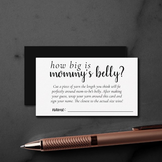 Carte D'accompagnement Jeu minimal simple | La taille de Mommys Belly (Créateur téléchargé)