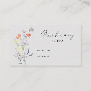 Carte D'accompagnement Jeux de mariage bohème floral devine combien de bo