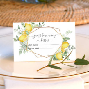 Carte D'accompagnement Jeux de mariage : devine combien de baisers au cit