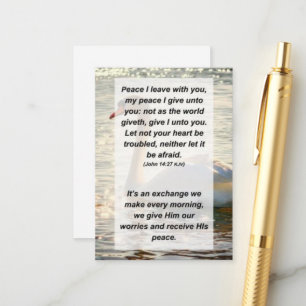 Carte D'accompagnement John 14:27 Paix que je pars avec toi, ma paix que