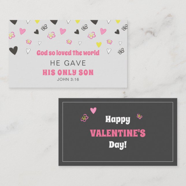 Carte D'accompagnement John 3:16 Valentine's Day Enclôture Card (Devant / Derrière)