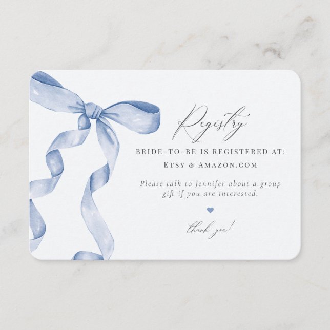 Carte D'accompagnement Joindre le noeud bleu Insérez l'invitation du Regi (Devant)