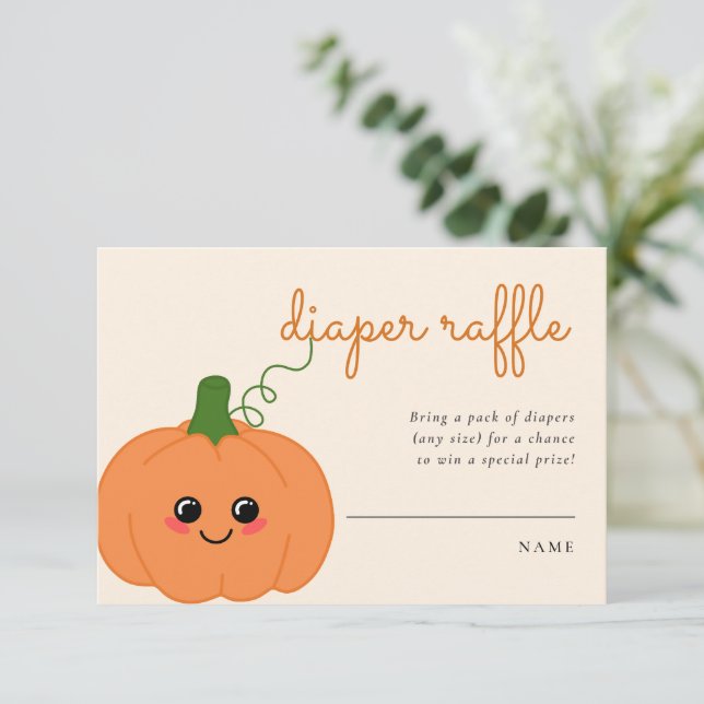 Carte D'accompagnement Joli Baby shower Citrouille Déchets Pêche (Debout devant)
