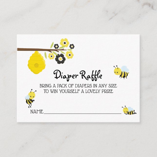 Carte D'accompagnement *~* Joli Baby shower d'abeille Bee Hive Diaper Raf (Devant)