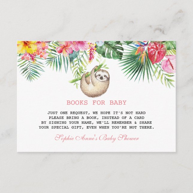 Carte D'accompagnement Joli Baby shower de bouquet de fleurs tropicales (Devant)