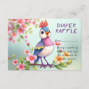 Carte D'accompagnement Joli Baby shower Floral Oiseau rose