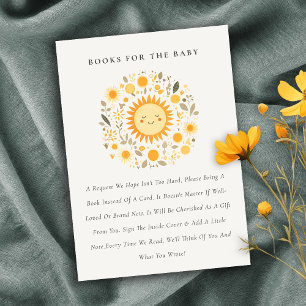 Carte D'accompagnement Joli Boho Floral Sun Livres Pour Baby shower