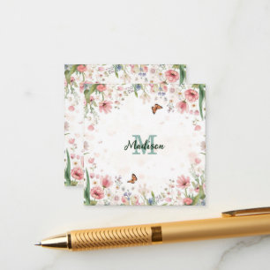 Carte D'accompagnement Joli bouquet de fleurs sauvages de printemps papil