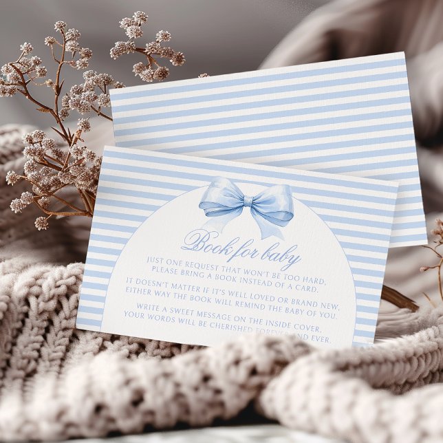 Carte D'accompagnement Joli Livre d'Arche Boho Bleu Bow pour bébé garçon  (Créateur téléchargé)