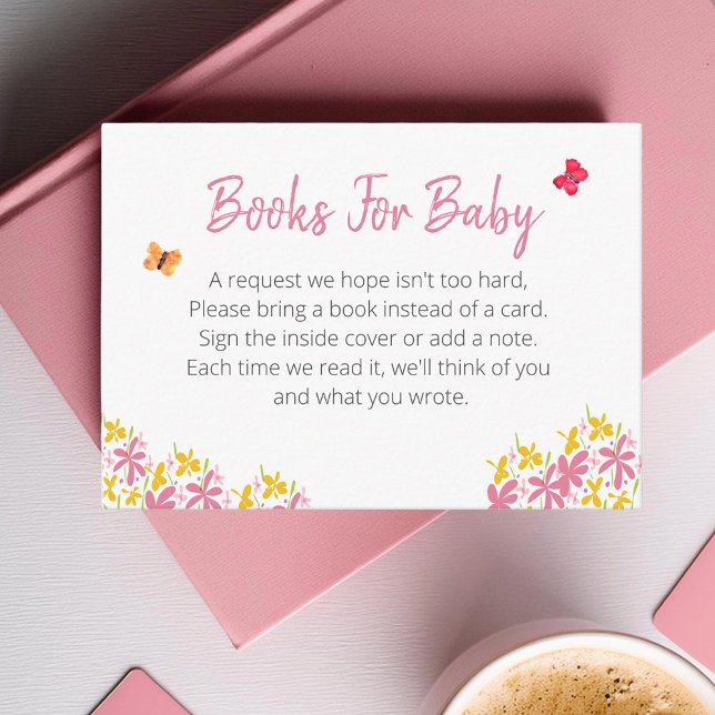 Carte D'accompagnement Joli livre rose et jaune pour bébé (Créateur téléchargé)