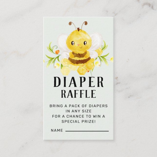 Carte D'accompagnement Joli Petit Miel Bee Diaper Raffle (Devant)