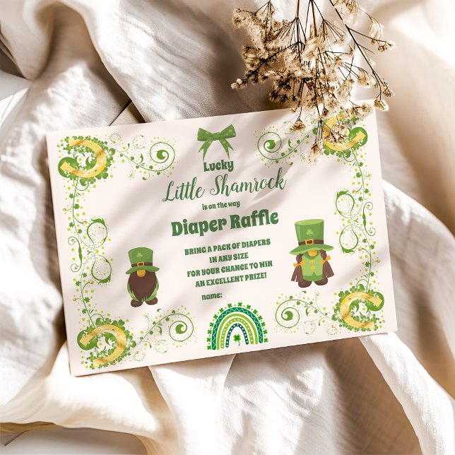 Carte D'accompagnement Joli Petit Shamrock Diapper Raffle (Créateur téléchargé)