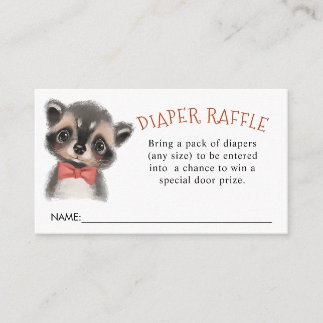 Carte D'accompagnement Joli raffe à couche de Raccoon de Woodland (Devant)