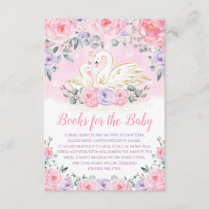 Carte D'accompagnement Joli Swan Princess Livres de douche pour Baby Libr