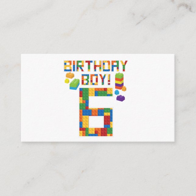 Carte D'accompagnement Jolie 6e anniversaire Cadeau 6 ans Bâtiment de l'é (Devant)