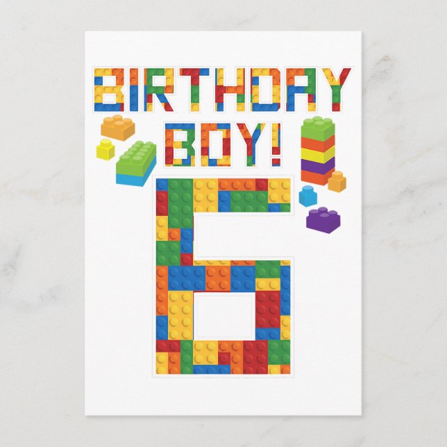 Carte D'accompagnement Jolie 6e anniversaire Cadeau 6 ans Bâtiment de l'é (Devant)
