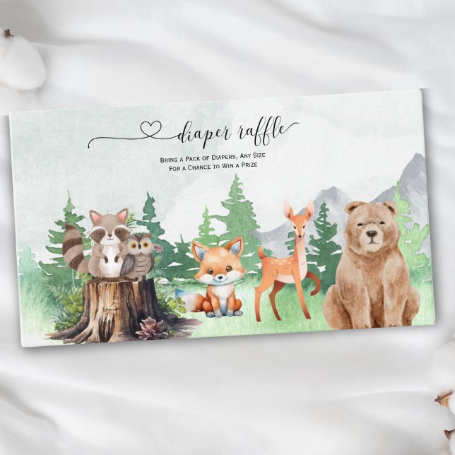 Carte D'accompagnement Jolie bécasse Animaux Raffle de couches pour bébé (Créateur téléchargé)