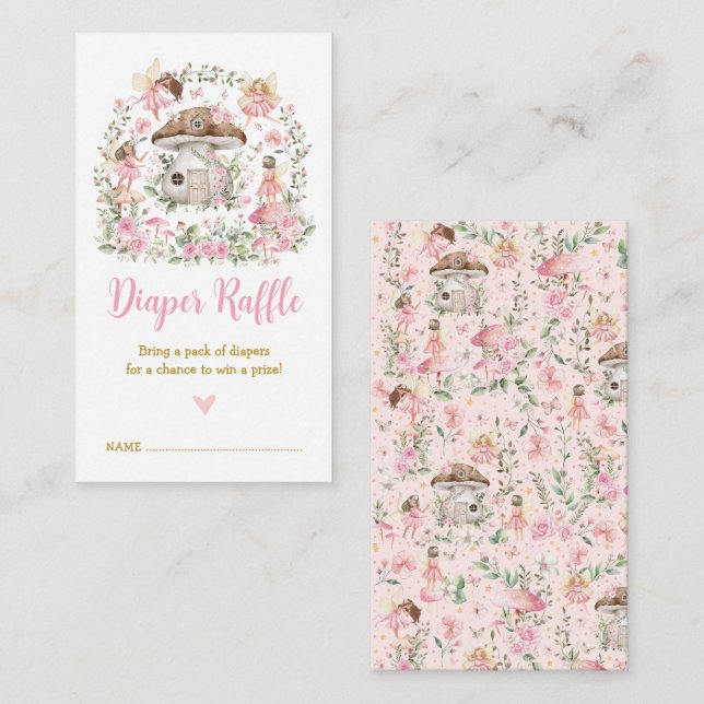 Carte D'accompagnement Jolie Fée Florale Enchantée Fraisée Forêt Raffin (Devant / Derrière)