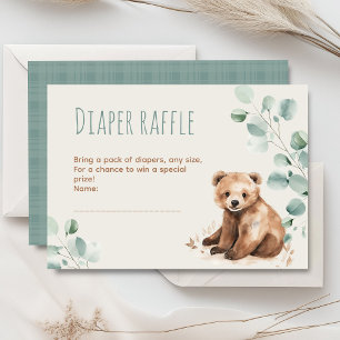 Carte D'accompagnement Jolie forêt feuilles ours baby shower enclos